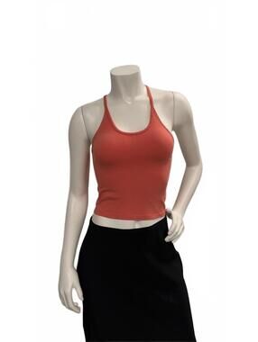 American Eagle Coral Racerback Tank Top Crop Stretch Basic